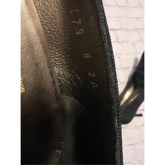 Ferragamo Size 8 Bow Front Pump Heels Black Pointed Toe Dressy Classic Old Money - Picture 16 of 16
